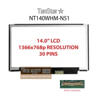  14.0" Laptop LCD Screen 1366x768p 30 Pins NT140WHM-N51